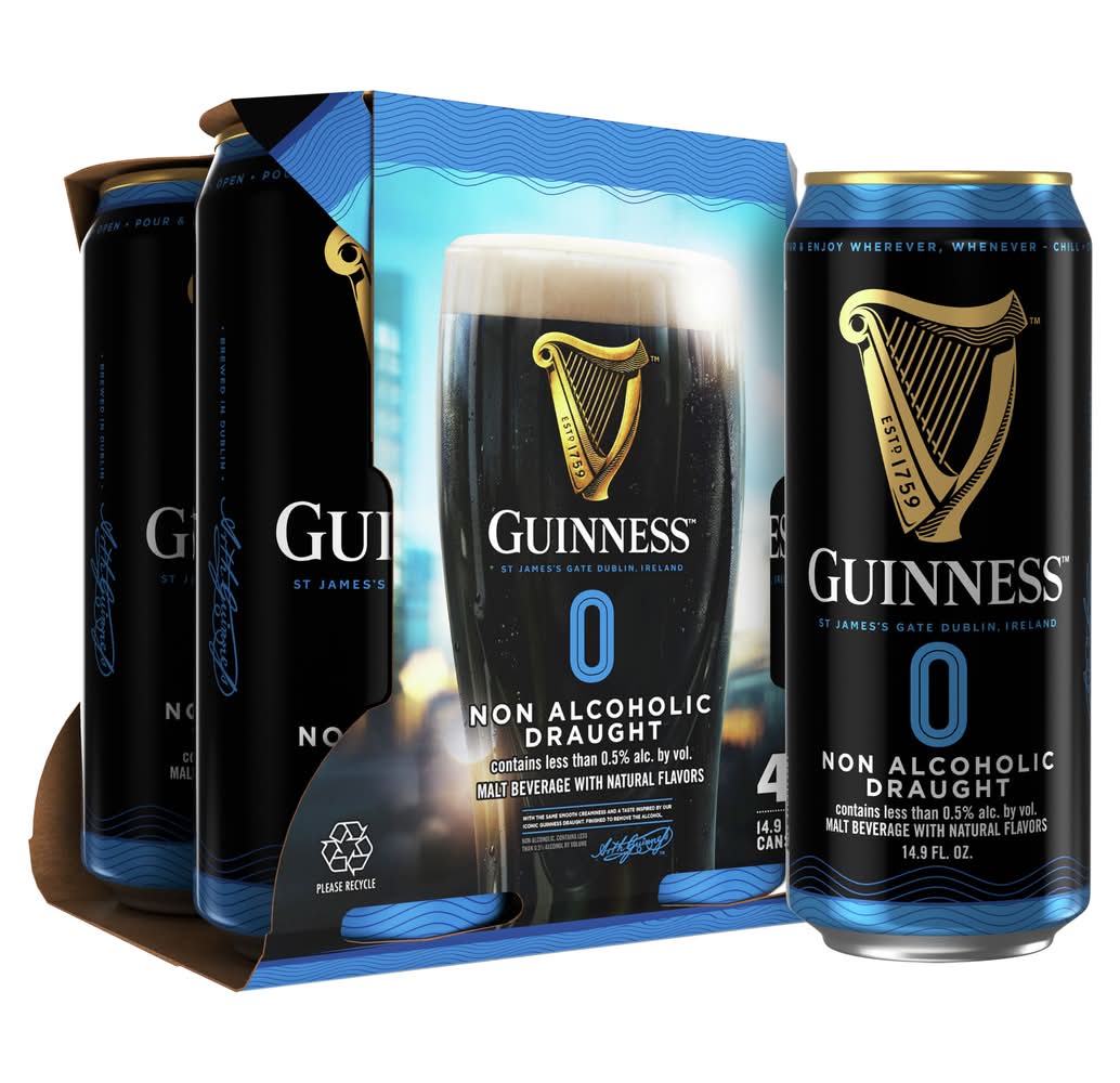Guinness Non Alcoholic Draught Beer (4 x 14.9 fl oz)
