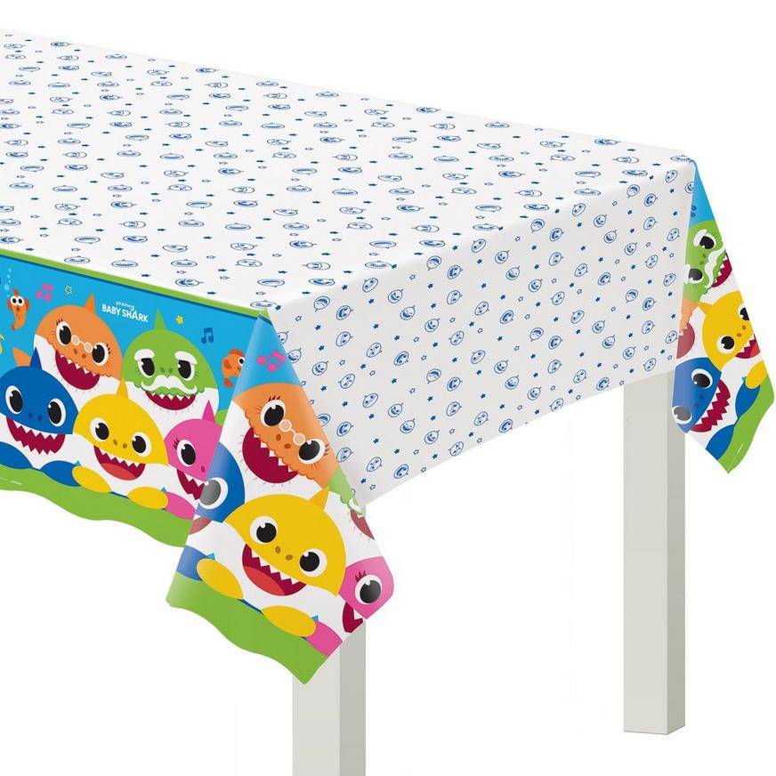 Party City Baby Shark Plastic Table Cover, Male, Multi