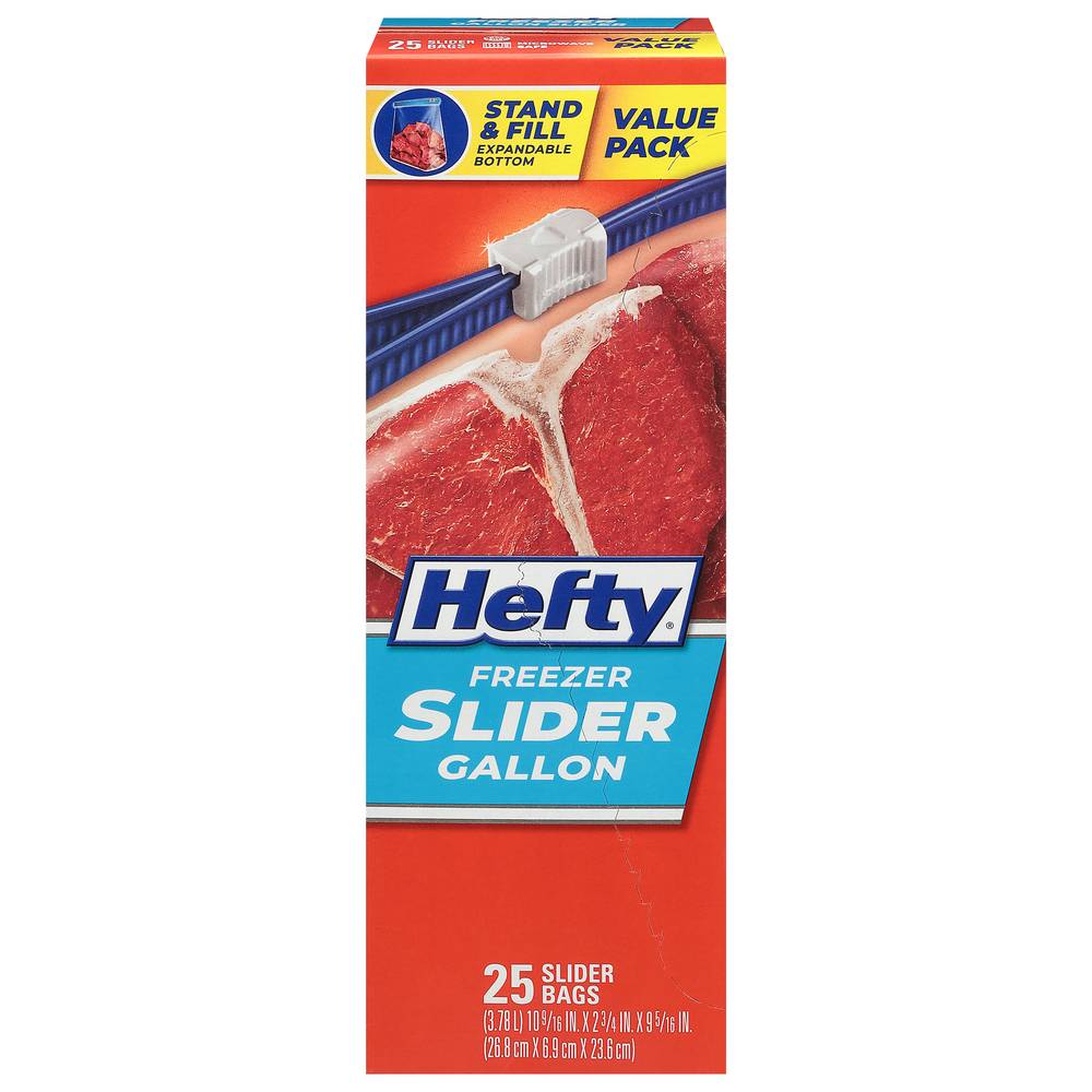 Hefty Stand & Fill Freezer Gallon Slider Bags