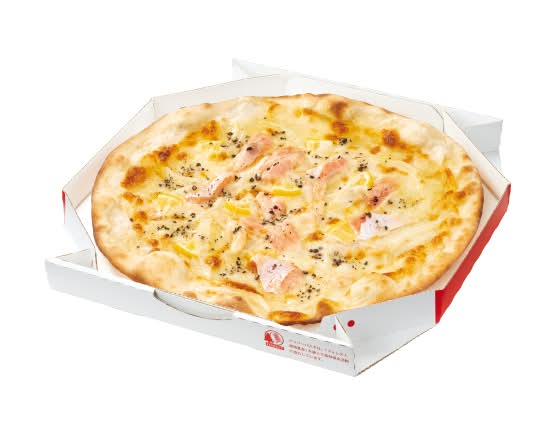 【229】ピッツァ・サーモンのレモンクリーム Pizza with Salmon and Lemon Cream Sauce
