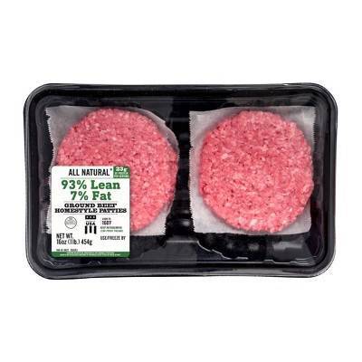 Market Pantry 93% Lean Ground Beef Patties (4 ct)