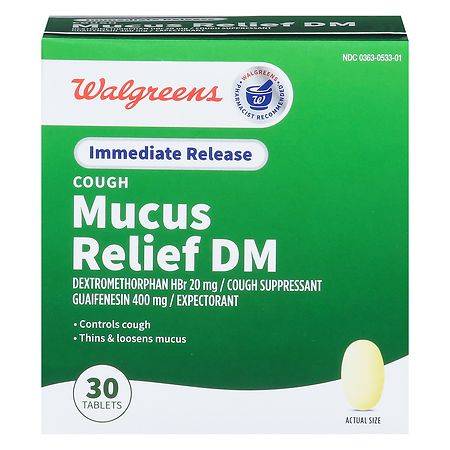 Walgreens Mucus Relief Dm Cough Immediate-Release Tablets