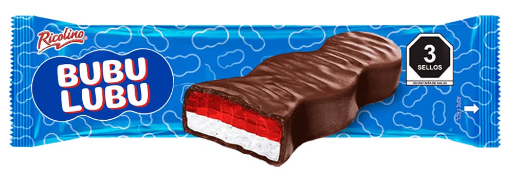 Ricolino · Bubu lubu malvavisco relleno, fresa-chocolate (35 g)