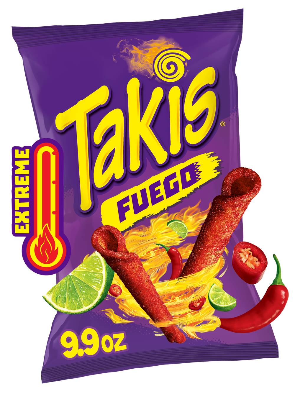 Takis Fuego Tortilla Chips, Hot Chili Pepper-Lime (9.9 oz)