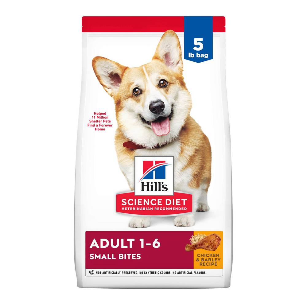 Hill's® Science Diet® Adult Dry Dog Food - Small Bites, Chicken & Barley (Flavor: Chicken & Barley, Size: 5 Lb)
