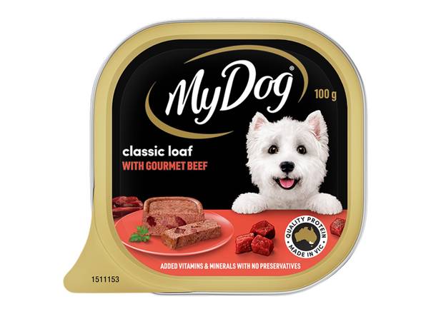 My Dog Classic Loaf With Gourmet Beef Tray Adult Wet Dog Food 100g