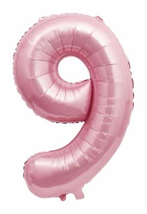 INFLATED Rose Gold Number Foil Balloon 34in 9
