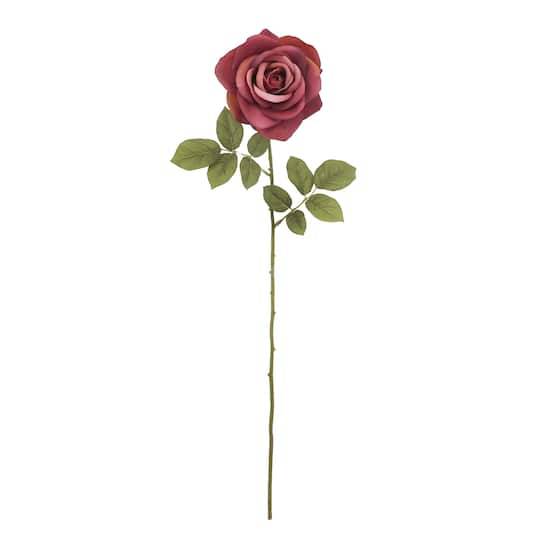 29" Dark Pink Rose Stem By Ashland