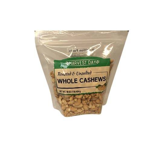 Harvest Day Roasted & Unsalted Whole Cashews (16 oz)