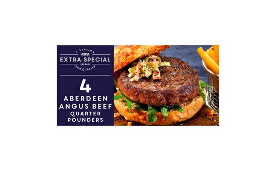 Asda Extra Special 4 Aberdeen Angus Beef Quarter Pounders 454g
