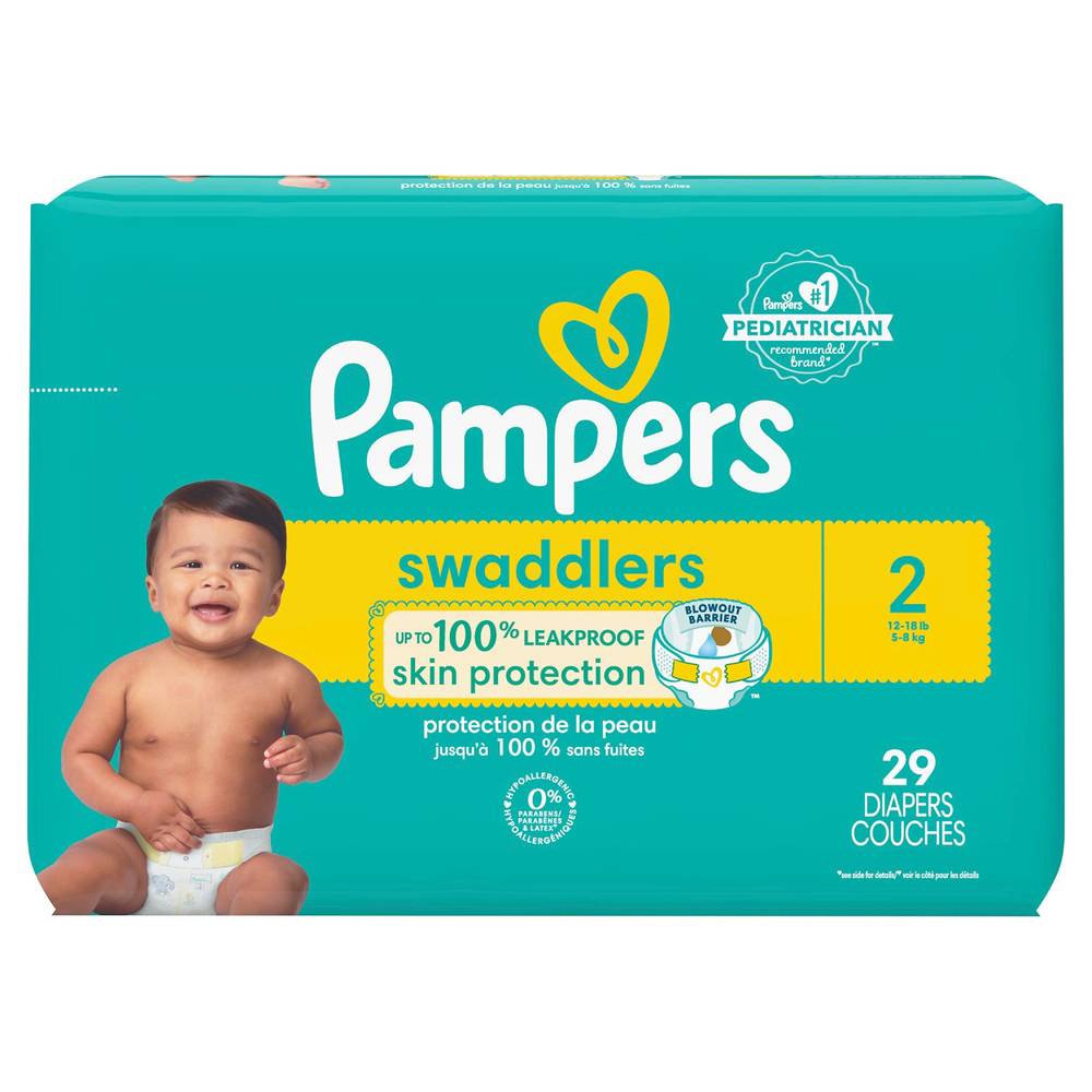 Pampers Swaddlers Diapers, Size 2, 29 Ct