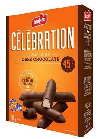 Leclerc Célébration Fingers Cookies Dark Chocolate (240 g)