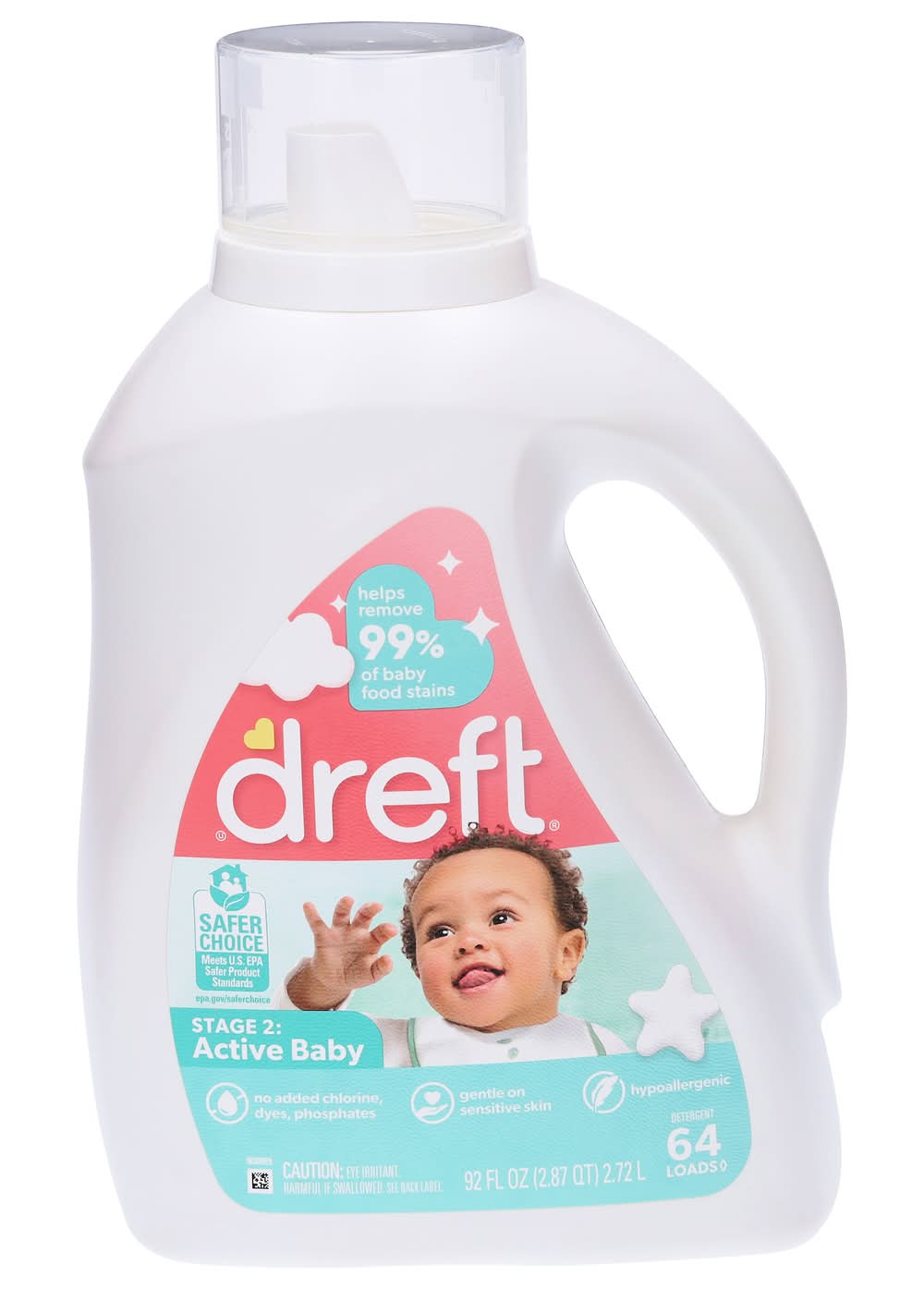 Dreft Stage 2 Active Baby Liquid Laundry Detergent (92 fl oz)