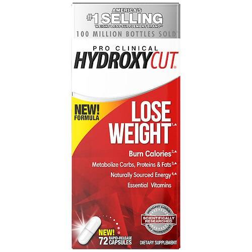 Hydroxycut Pro Clinical Weight Loss Supplements with Apple Cider Vinegar - 72.0 ea