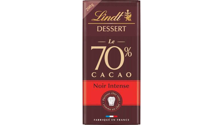 Lindt Dessert noir 70% intense La tablette de 200g