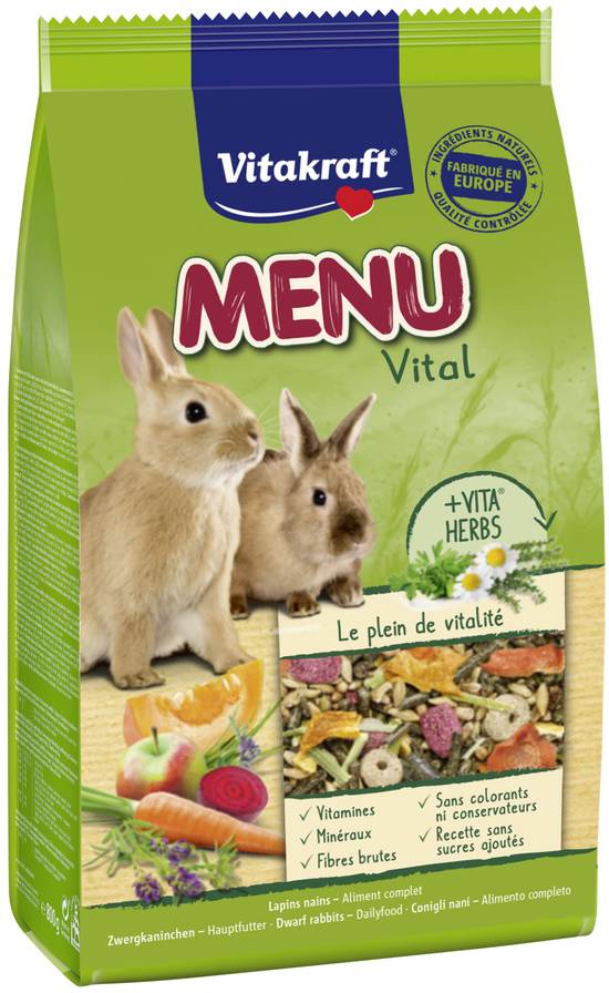 Vitakraft - Menu vital aliment pour lapins nains