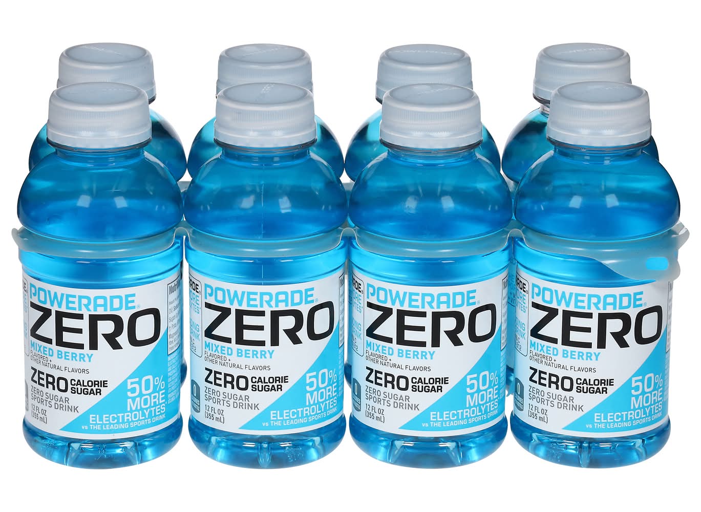 Powerade Zero Calorie Sugar Free Electrolytes Sports Drink, Mixed Berry (8 x 12 fl oz)