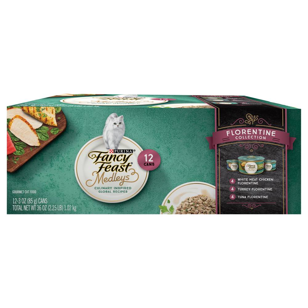 Fancy Feast Purina Medleys Florentine Collection Gravy Wet Cat Food Variety pack (12 ct)