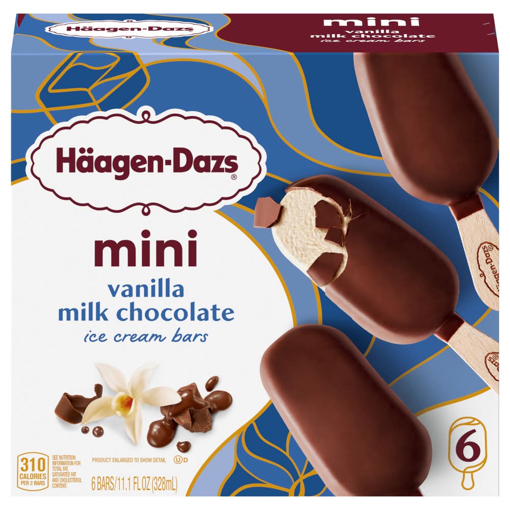 Häagen-Dazs Ice Cream Bars, Vanilla Milk Chocolate (11.1 fl oz, 6 ct)