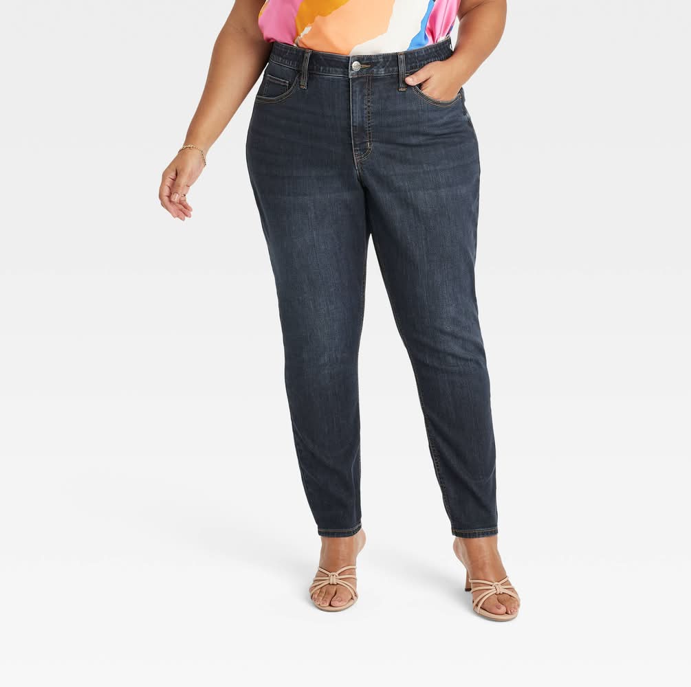 Ava & Viv High-Rise Skinny Jeans, Women, 22, Dark Wash
