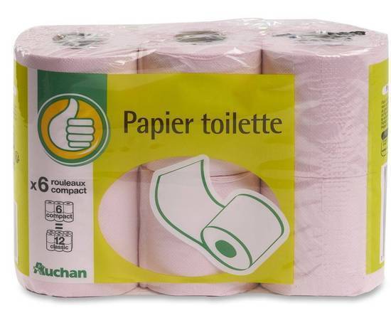 Papier Toilette Pouce Auchan Rose x6