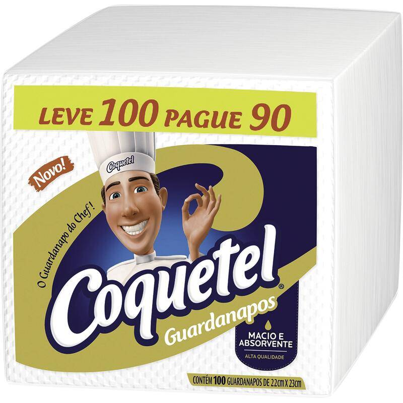 Coquetel guardanapos de papel 22x23cm (100 unidades)