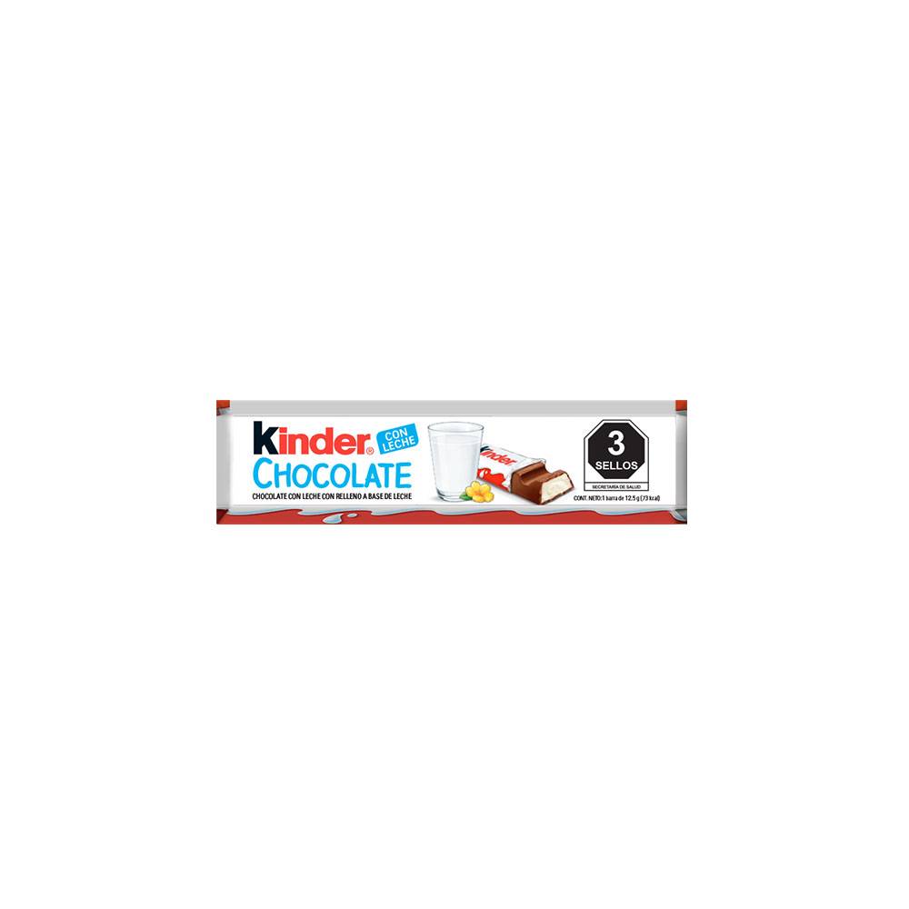 Kinder chocolate relleno a base de leche (12.5 g)