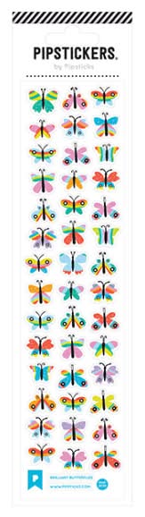 Pipsticks Decorative Stickers, 2" x 8", Brilliant Butterflies