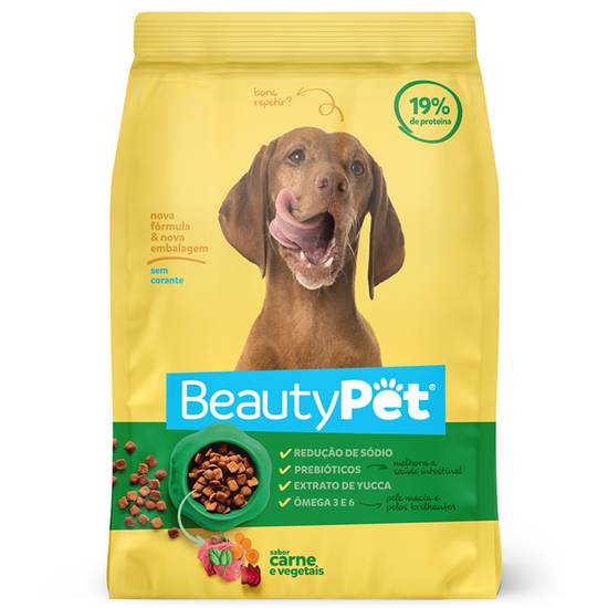 Beauty pet ração para cães sabor carne e vegetais (6kg)