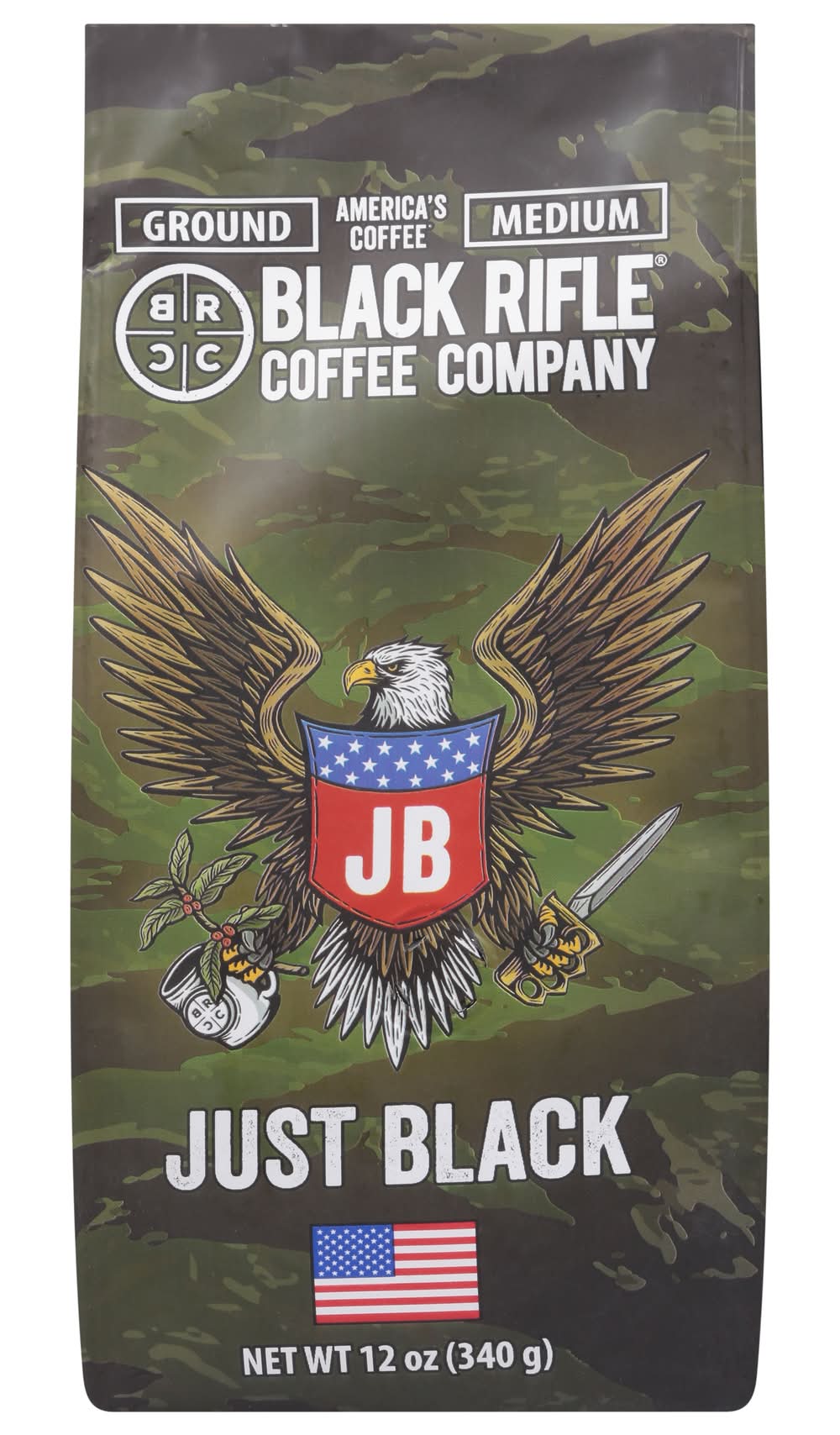 Black Rifle Coffee Company Ground Medium America's Coffee, Just Black (12 oz)