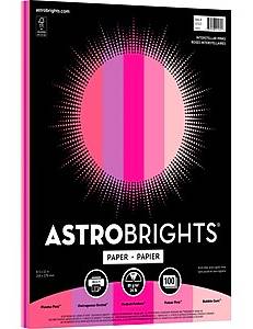 Astrobrights Colored Paper, 24 lbs., 8.5 x 11, Assorted Interstellar Pinks, 100 Sheets/Ream (91531)