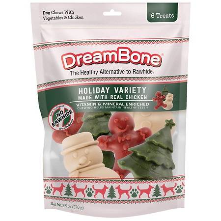 DreamBone Holiday Dog Treat, Mixed Shapes