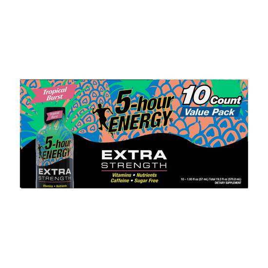 5-hour Energy Shot Extra Strength - Tropical Burst, 1.93 fl oz, 10 ct