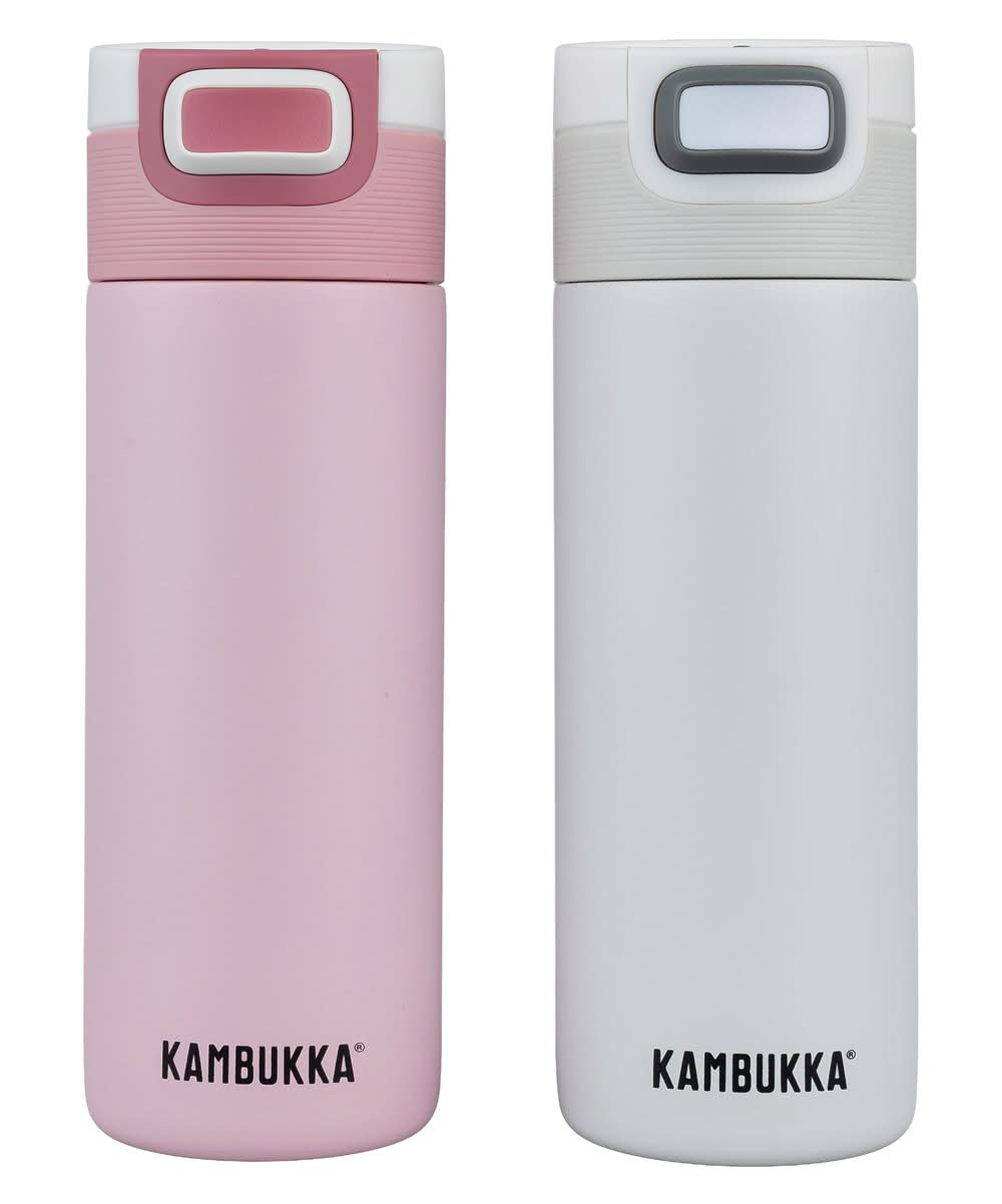Kambukka Etna - Ensemble De 2 Tasses De Voyage Smoothsip De 500 Ml (17 Oz) / Kambukka Etna 500 Ml (17 Oz) Stainless Steel Travel Mug, 2-Pack