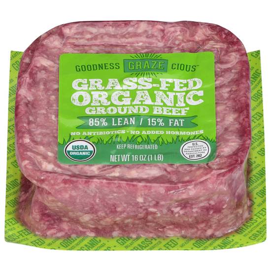 85% Organic Grass Fed Ground Beef (1lb)