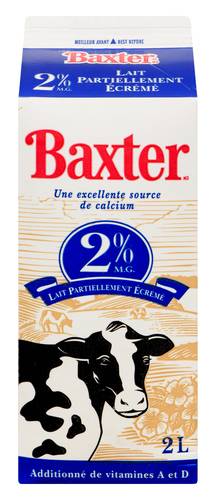 Baxter lait partiellement écrémé 2% - partially skimmed milk 2% (2 l)