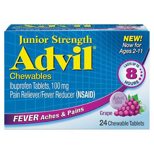Advil Junior Strength Chewable Tablets Grape - 24.0 ea