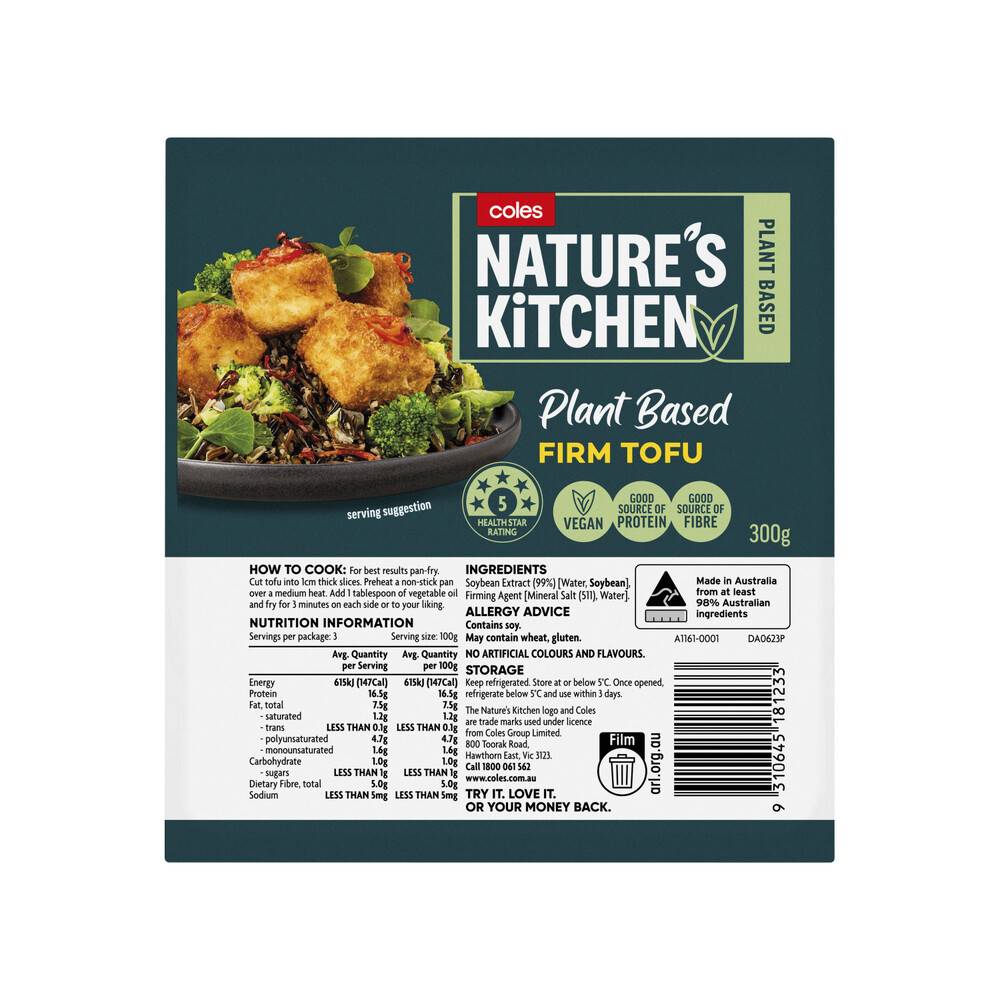 Coles Nature's Kitchen Firm Tofu 300g