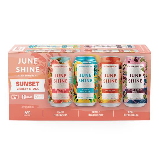 Juneshine Hard Kombucha Sunset Variety pack (8 ct, 12 fl oz)