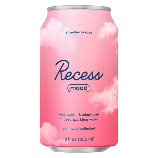 Recess Mood Infused Strawberry Rose Sparkling Water 12oz Can