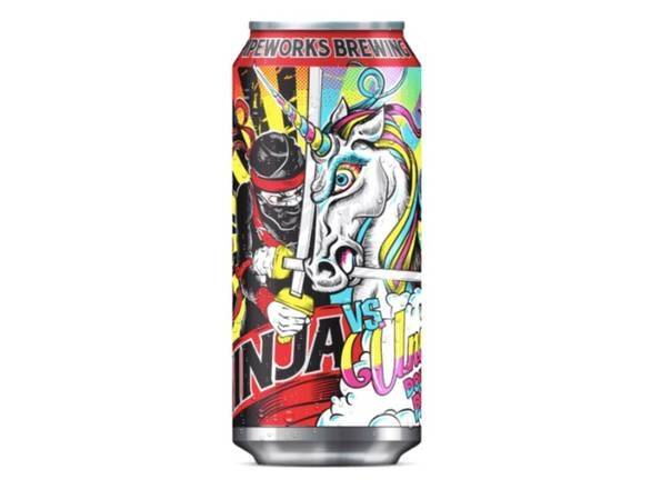 Pipeworks Brewing Ninja Vs Unicorn Double Ipa Beer (4 ct, 16 fl oz)