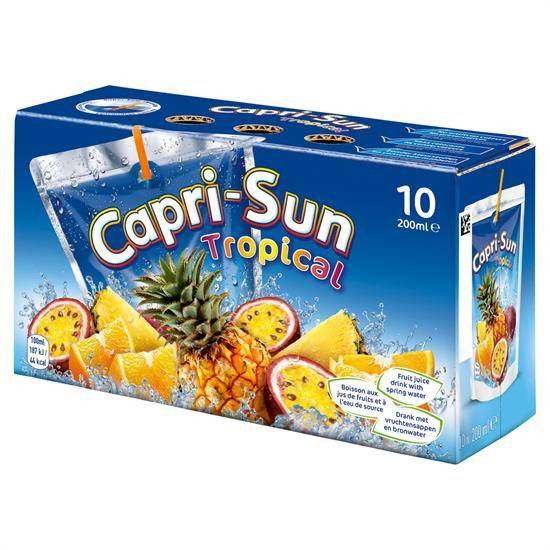 Boisson aux fruits tropical CAPRI-SUN - le pack de 10 poches de 20cL