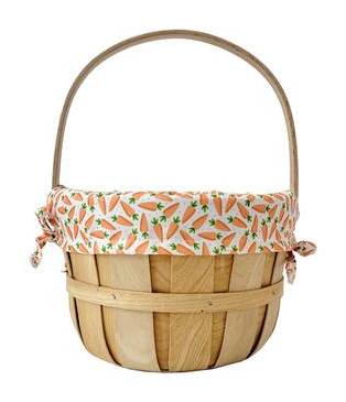 Ashland® Bunny Bunnies, Carrots & Gingham Fabric Easter Basket Large Jumbo Size