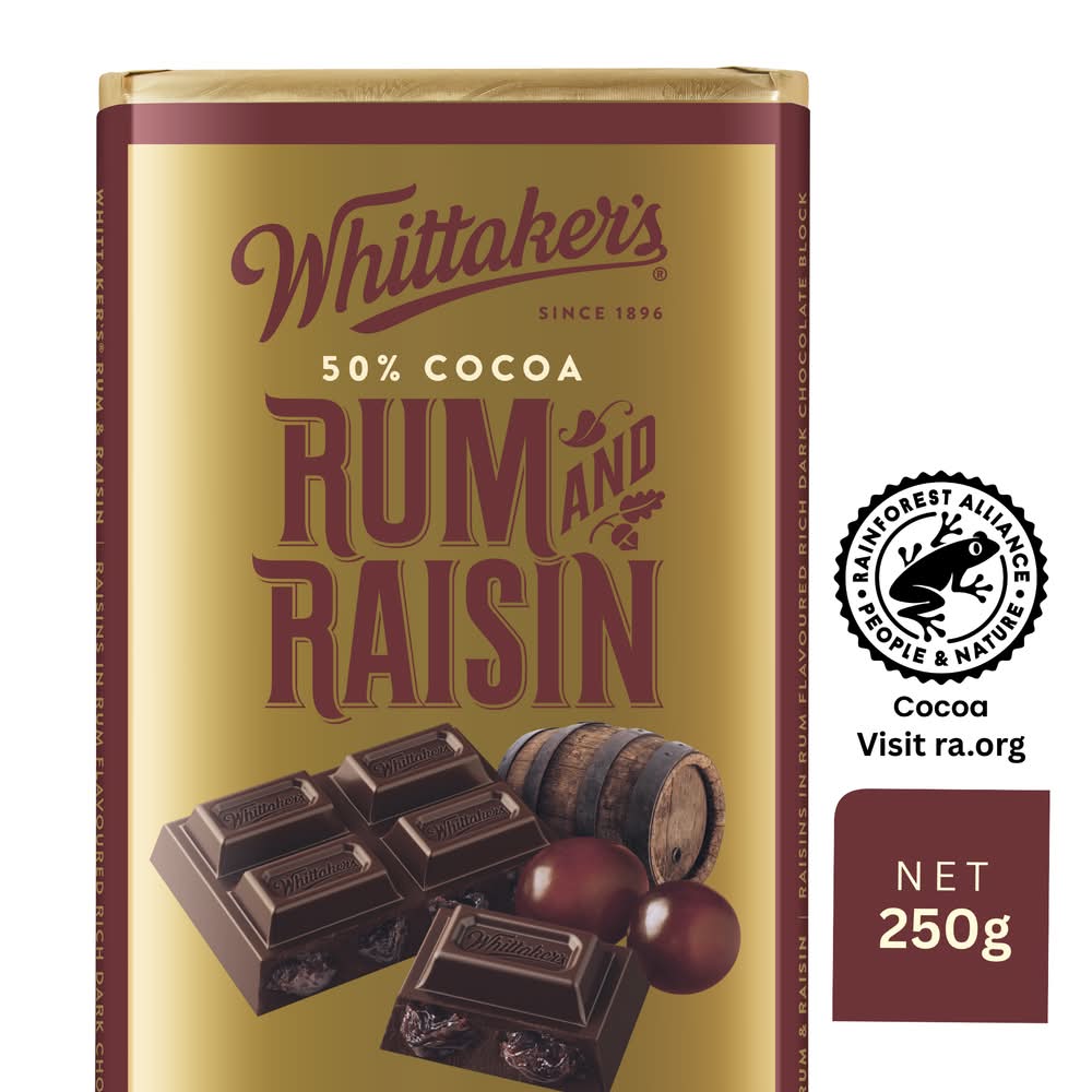 Whittaker's Block Rum & Raisin (250g)