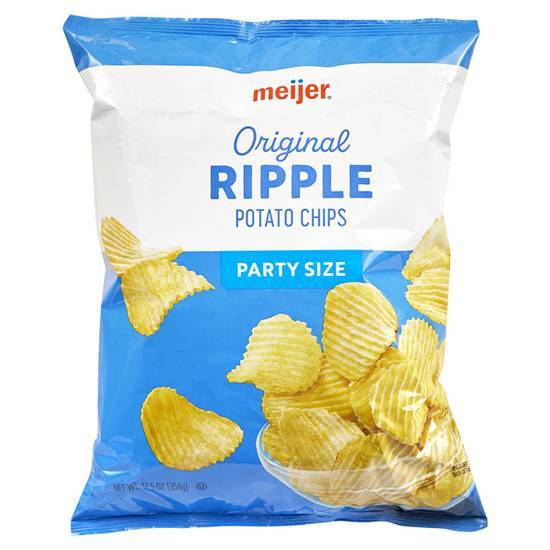 Meijer Ripple Party Size Original Potato Chips, 12.5 oz