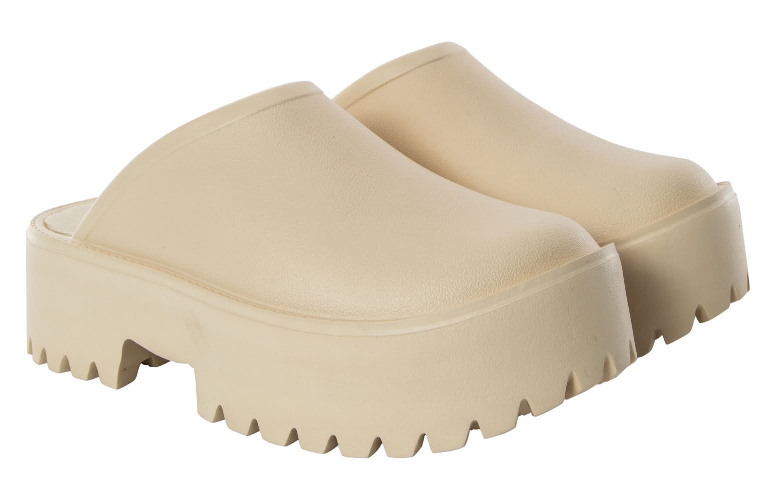 Ladies EVA Platform Clogs 9 Cream