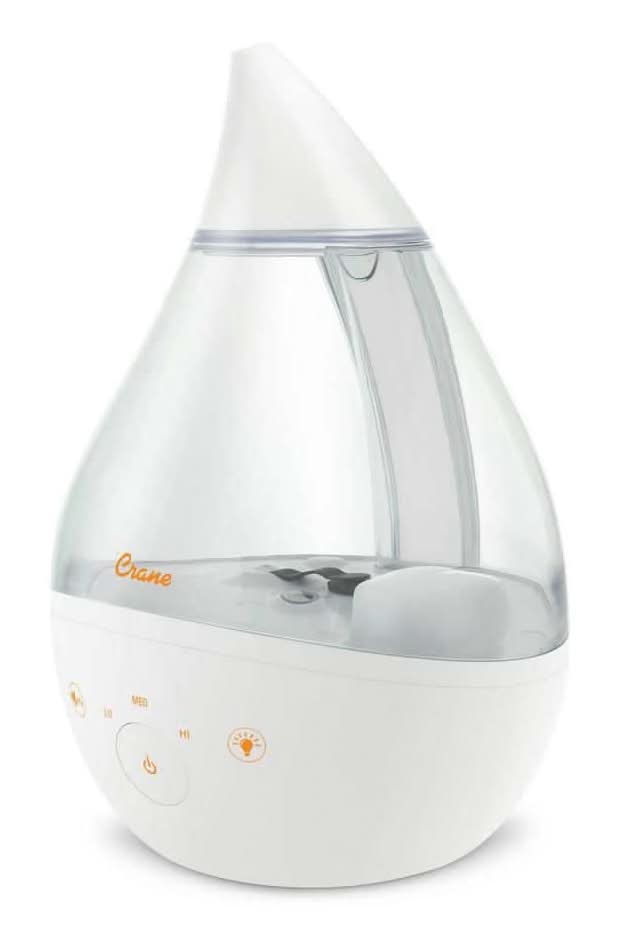 Crane 1 Gal. Top Fill Drop Cool Mist Humidifier With Sound Machine For Medium To Large Rooms Up To 500 Sq. Ft. - Clear/White