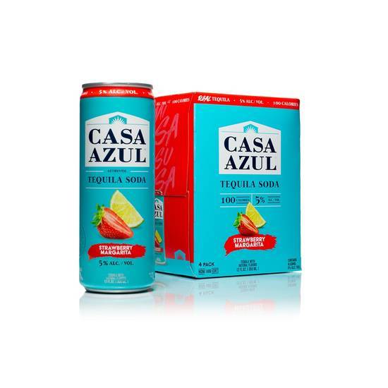 Casa Azul Strawberry Margarita Tequila Soda (4 x 12 fl oz)