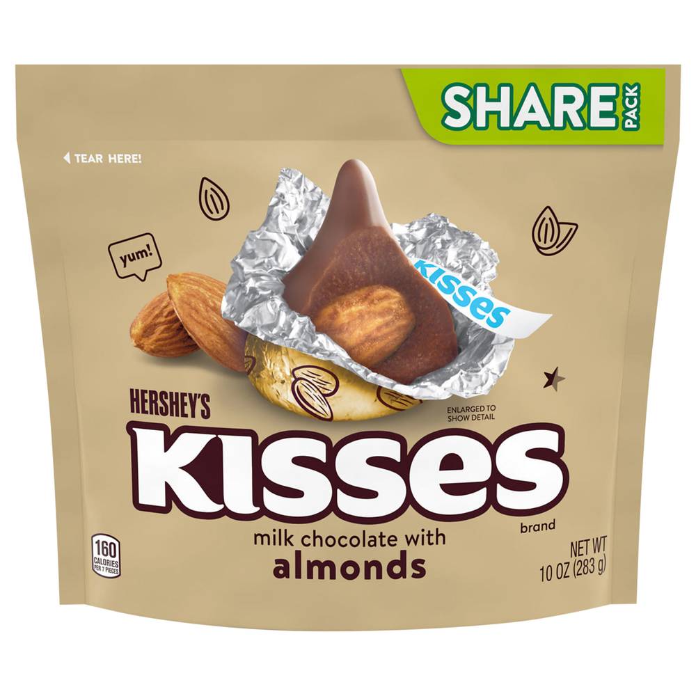 Hershey's Kisses Milk Chocolate and Almond Candy (10 oz)