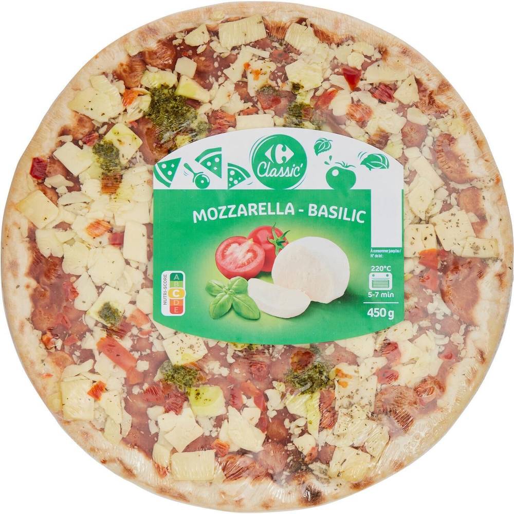 Carrefour Classic' - Pizza mozzarella basilic (450g)